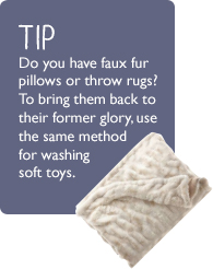 Tip - Faux fur pillows can be washed in the same way to be brought back to life.